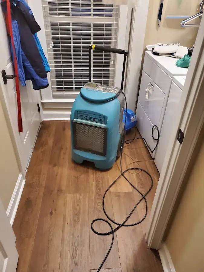 Commercial dehumidifier deployed for Flood Damage Cleanup in Haddonfield